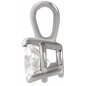 14K White Gold 1/3 CT Lab-Grown Diamond Pendant
