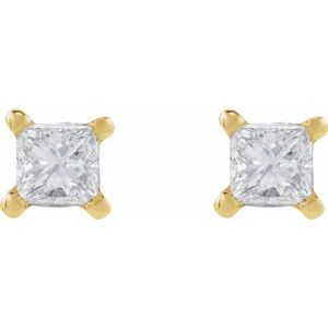 14K Yellow Gold 1/6 CTW Natural Diamond Earring