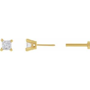 14K Yellow Gold 1/6 CTW Natural Diamond Earring – image 2