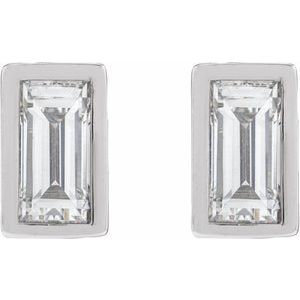 14K White Gold 1/8 CT Natural Diamond Stud Earring – image 2