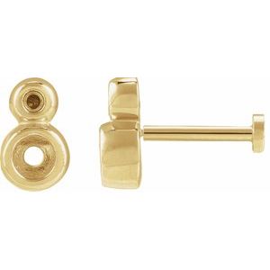 14K Yellow Gold 3 mm Accented Earring Mounting