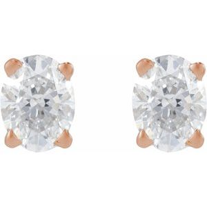 14K Rose Gold .05 CT Natural Diamond Earring