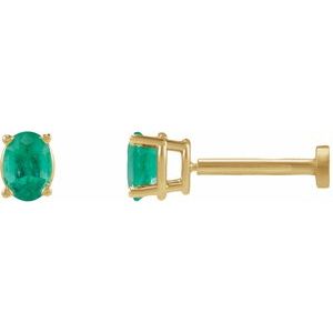 Oval 4-Prong Lightweight Stud Earrings