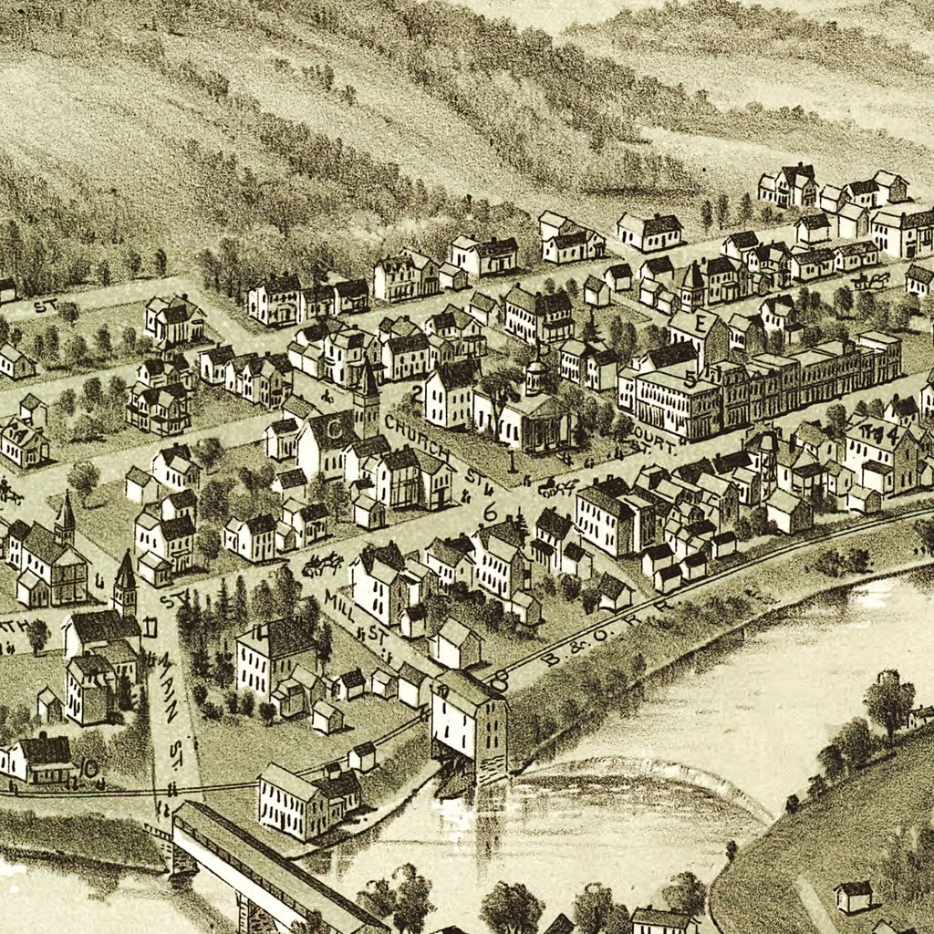 Vintage Map of Phillippi, West Virginia 1897