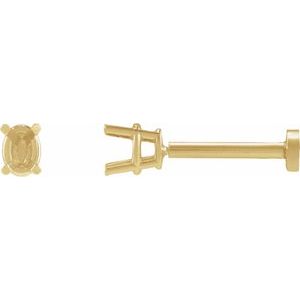 14K Yellow Gold 3x2.3 mm Oval 4-Prong Earring Mounting