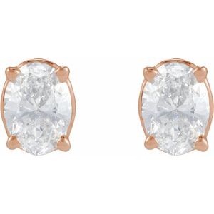 14K Rose Gold 1/6 CT Natural Diamond Earring – image 2