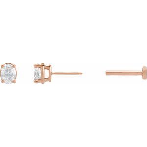 14K Rose Gold 1/6 CT Natural Diamond Earring – image 3