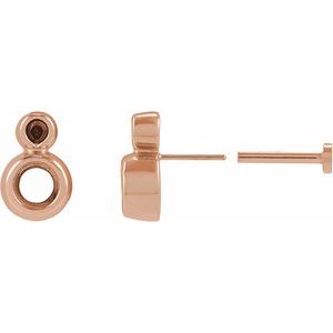 14K Rose Gold 3 mm Accented Earring Mounting – image 2