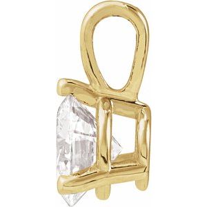 14K Yellow Lab-Grown Moissanite Pendant