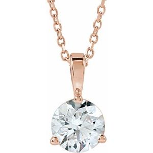 14K Rose Gold 1 CTW Lab-Grown Diamond 18" Necklace