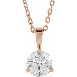 14K Rose Gold 5/8 CTW Lab-Grown Diamond 18" Necklace