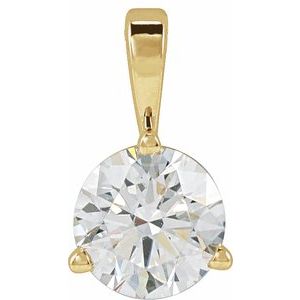 14K Yellow 5/8 CT Lab-Grown Diamond Pendant