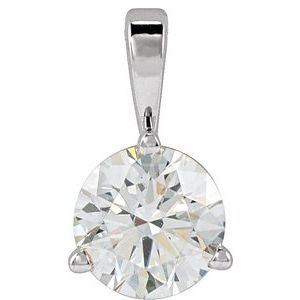14K White 5/8 CT Lab-Grown Diamond Pendant
