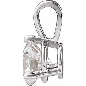 14K White 5/8 CT Lab-Grown Diamond Pendant