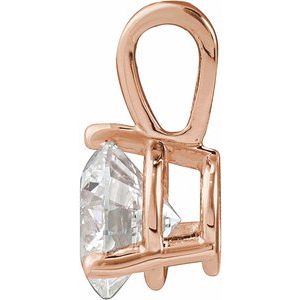 14K Rose 5/8 CT Lab-Grown Diamond Pendant