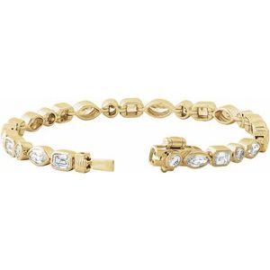14K Yellow Gold 7 1/8 CTW Lab-Grown Diamond Line 7" Bracelet – image 3