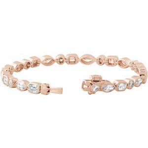 14K Rose Gold 7 1/8 CTW Lab-Grown Diamond Line 7" Bracelet – image 3