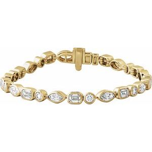14K Yellow Gold 7 1/8 CTW Lab-Grown Diamond Line 7" Bracelet