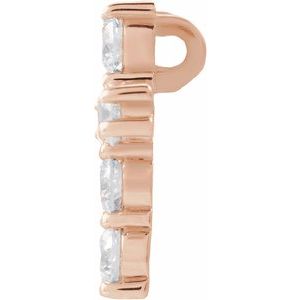 14K Rose Gold 1 1/6 CTW Natural Diamond Cross Pendant
