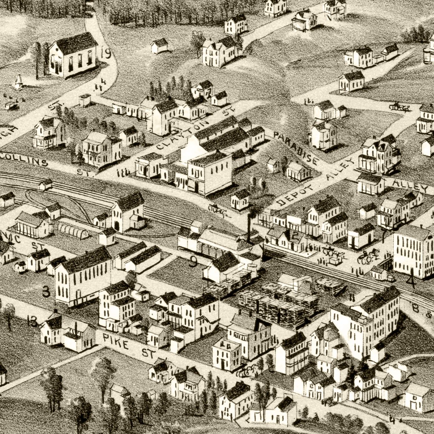Vintage Map of Pennsboro, West Virginia 1899