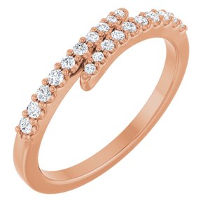 14K Rose Gold 1/5 CTW Lab-Grown Diamond Bypass Ring