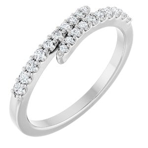 14K White Gold 1/5 CTW Lab-Grown Diamond Bypass Ring