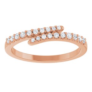 14K Rose Gold 1/5 CTW Lab-Grown Diamond Bypass Ring
