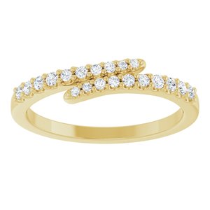 14K Yellow Gold 1/5 CTW Natural Diamond Bypass Ring