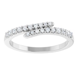 Sterling Silver 1/5 CTW Natural Diamond Bypass Ring