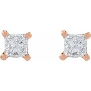 14K Rose Gold 1/6 CTW Natural Diamond Earring