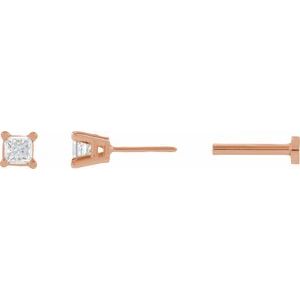 14K Rose Gold 1/10 CTW Natural Diamond Earring – image 3