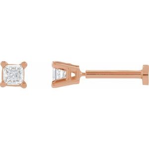 14K Rose Gold 1/10 CTW Natural Diamond Earring