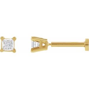 14K Yellow Gold 1/10 CTW Natural Diamond Earring