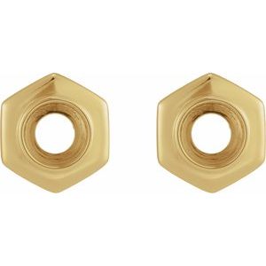 14K Yellow Gold 5 mm Round Bezel-Set Stud Earring Mounting – image 2