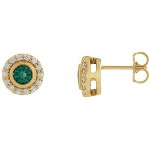 Bezel-Set Halo-Style Stud Earrings