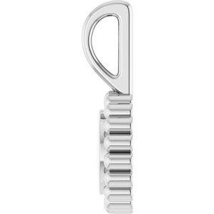Platinum Engravable Beaded Disc Charm/Pendant – image 3