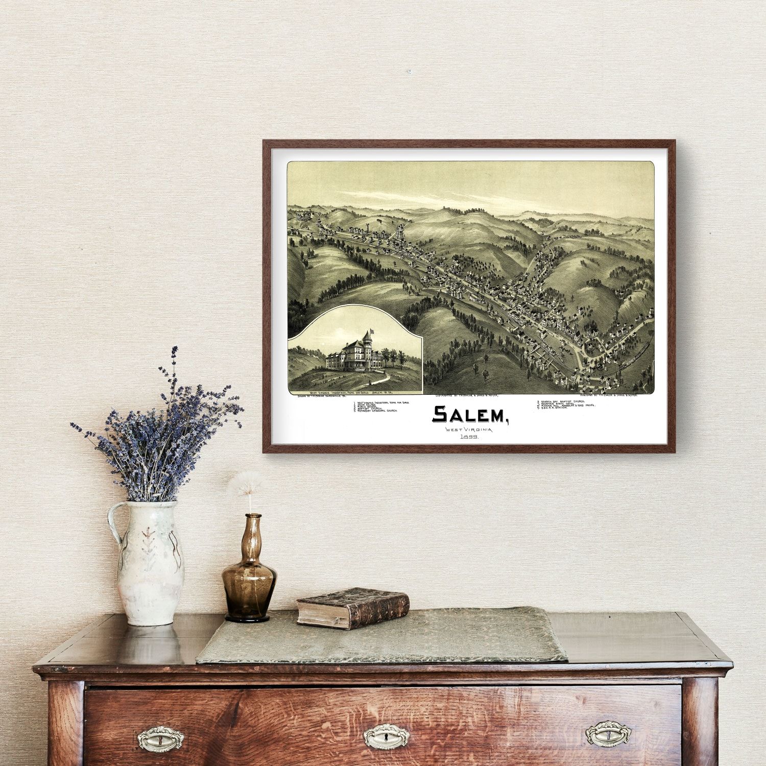 Vintage Map of Salem, West Virginia 1899