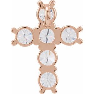 14K Rose Gold 1 1/6 CTW Natural Diamond Cross Pendant
