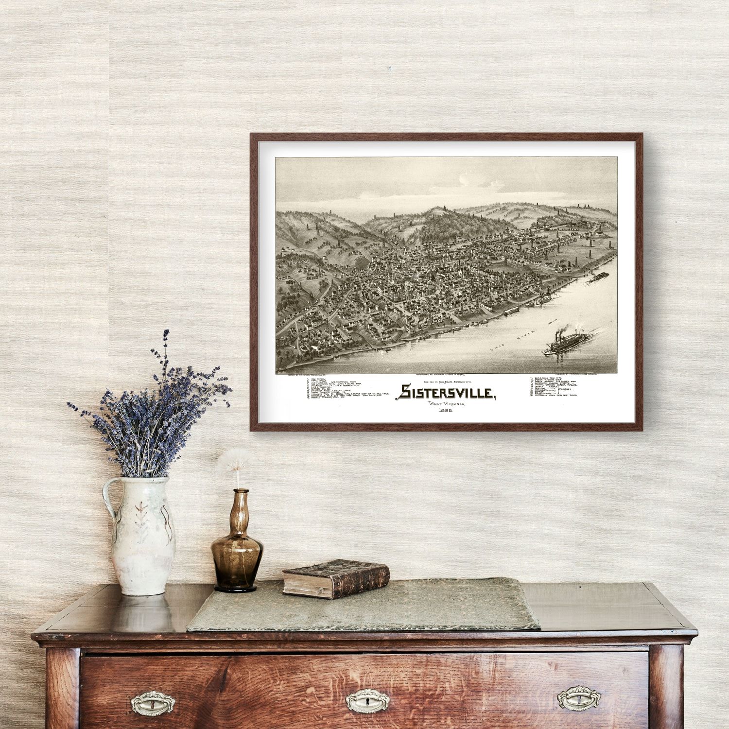 Vintage Map of Sistersville, West Virginia 1896