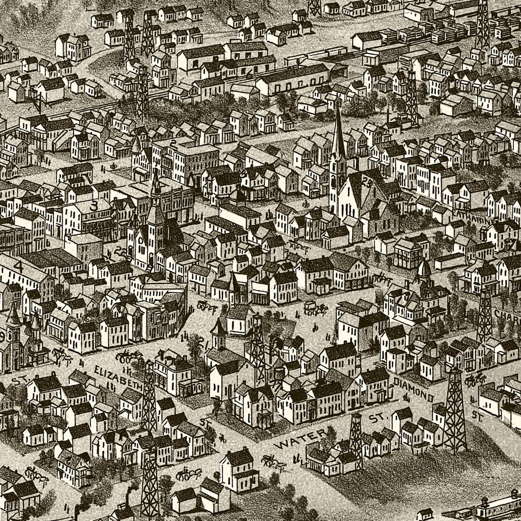 Vintage Map of Sistersville, West Virginia 1896