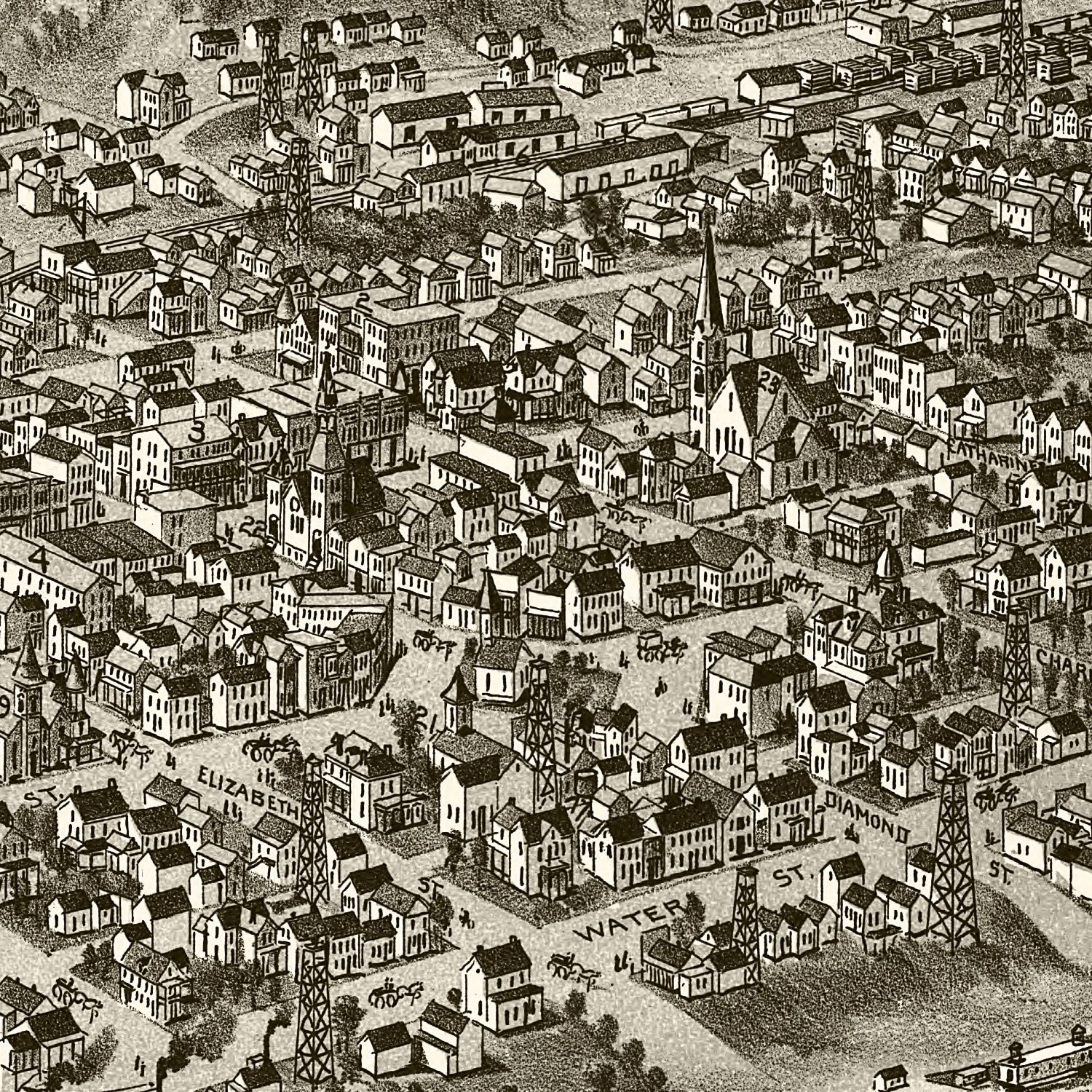 Vintage Map of Sistersville, West Virginia 1896