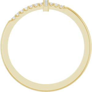 14K Yellow Gold .08 CTW Lab-Grown Diamond Sideways Cross Ring