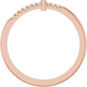 14K Rose Gold .08 CTW Lab-Grown Diamond Sideways Cross Ring