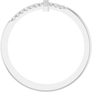 14K White Gold .07 CTW Natural Diamond Sideways Cross Ring