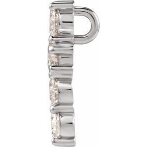 14K White Gold 9/10 CTW Lab-Grown Diamond Pendant