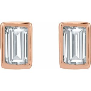 14K Rose Gold .03 CT Natural Diamond Stud Earring – image 2