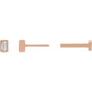 14K Rose Gold .03 CT Natural Diamond Stud Earring – image 3