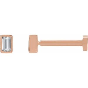 14K Rose Gold .03 CT Natural Diamond Stud Earring