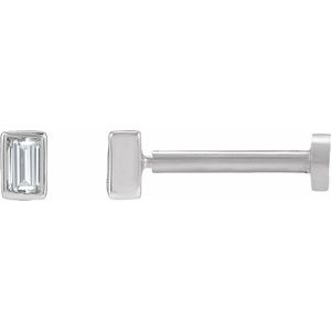 14K White Gold .03 CT Natural Diamond Stud Earring
