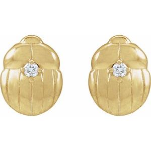 Scarab or Moth Stud Earrings